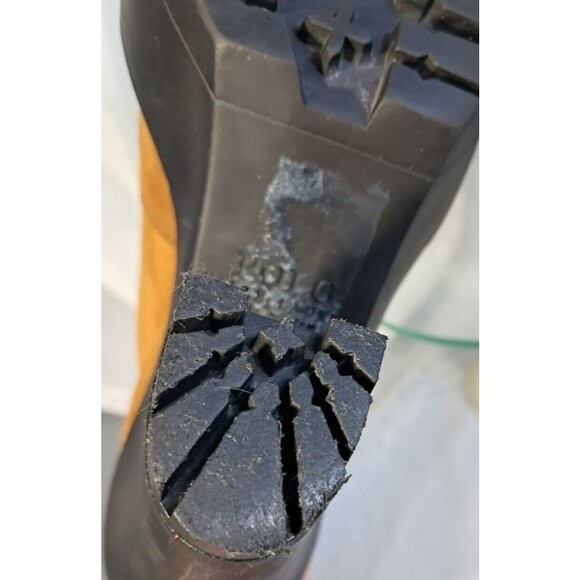 Polo Ralph Lauren Suede Helene Bootie Camel Sz 39 8.5  Platform Lug Chunky Heel - Picture 15 of 16